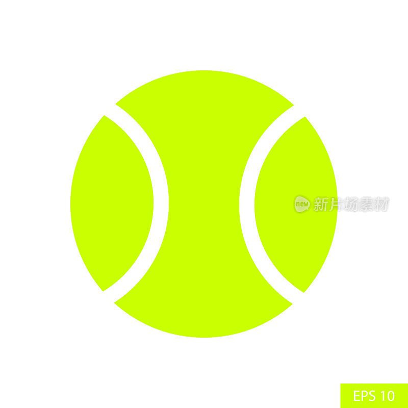 网球矢量在平面风格设计孤立在白色背景。网球剪纸艺术。EPS 10矢量插图。
